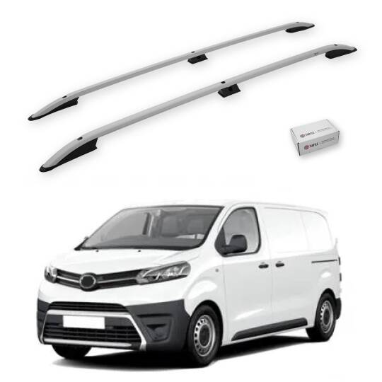 TURTLE Fits Toyota Proace (Mk2) 2013-2016 / Swb Roof Rail Crown Silver
