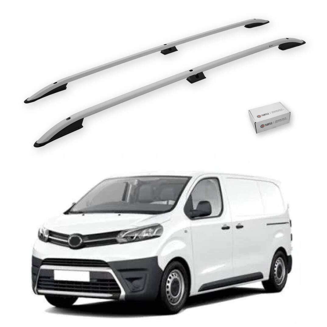 TURTLE Fits Toyota Proace (Mk2) 2013-2016 / Swb Roof Rail Crown Silver - 1