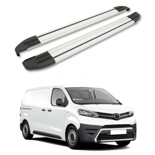 TURTLE Fits Toyota Proace (Mk2) 2013-2016 / Swb Side Step Brillant Silver