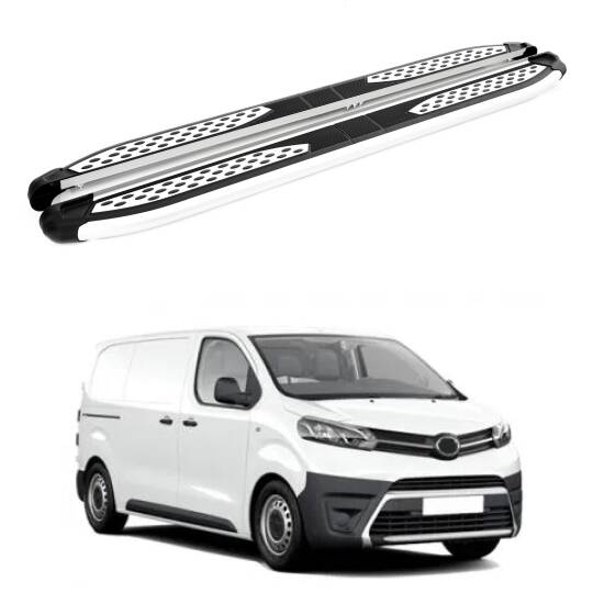 TURTLE Fits Toyota Proace (Mk2) 2013-2016 / Swb Side Step Plus Silver