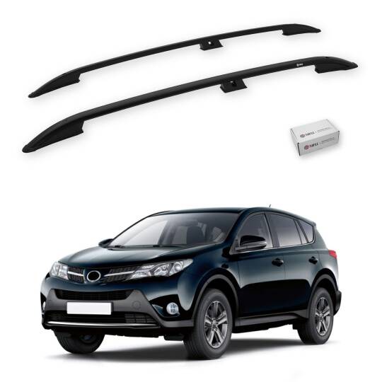 TURTLE Fits Toyota Rav4 (Xa40) 2013-2018 Roof Rail Crown Black