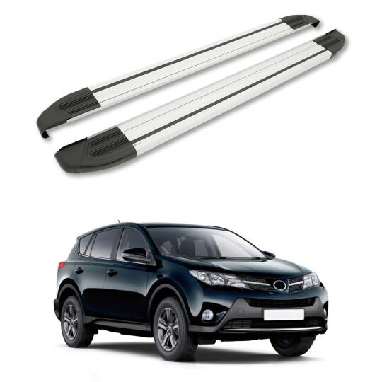 TURTLE Fits Toyota Rav4 (Xa40) 2013-2018 Side Step Brillant Silver