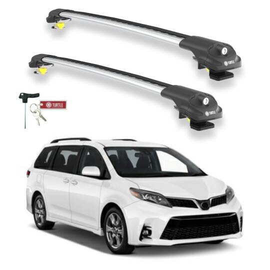 TURTLE Fits Toyota Sienna (Xl30) 2011-2020 Roof Rack Air1 Silver