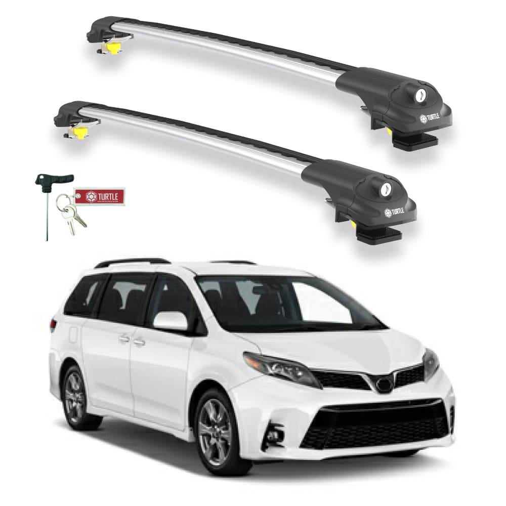 TURTLE Fits Toyota Sienna (Xl30) 2011-2020 Roof Rack Air1 Silver - 1