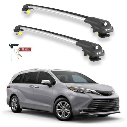 TURTLE Fits Toyota Sienna (Xl40) 2021-2025 Roof Rack Air1 Silver