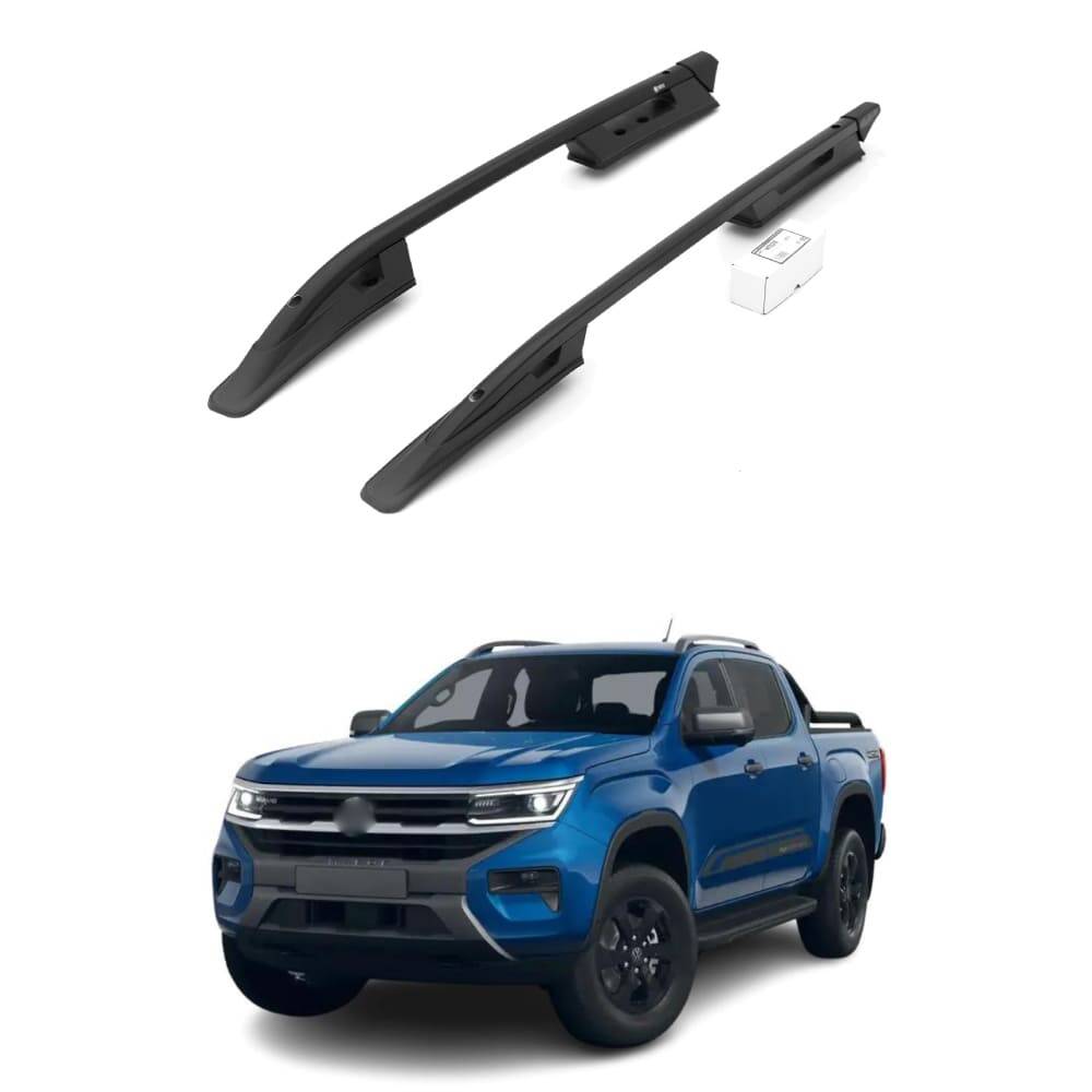 TURTLE Fits Volkswagen Amarok 2010-2022 Roof Rail Falcon Black - 1