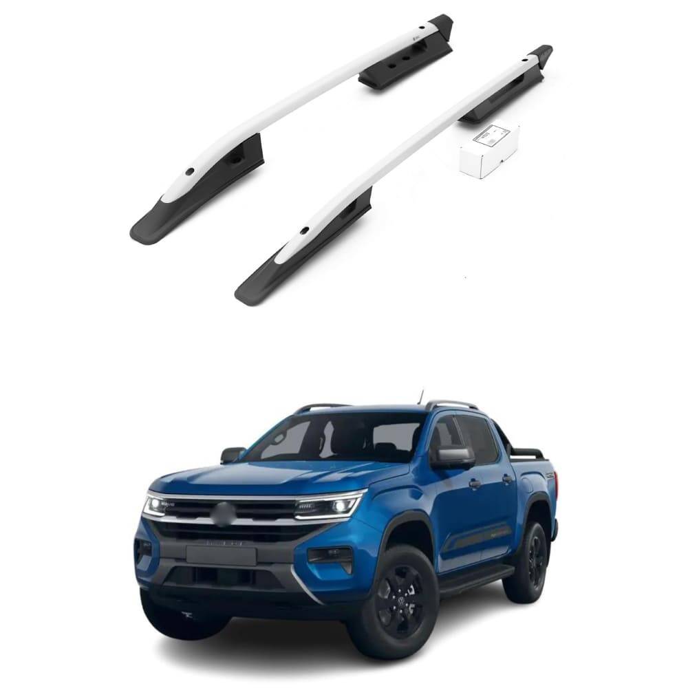 TURTLE Fits Volkswagen Amarok 2010-2022 Roof Rail Falcon Silver - 1