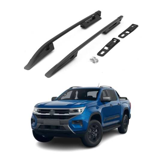 TURTLE Fits Volkswagen Amarok (Nf) 2022-2025 Roof Rail Falcon Black