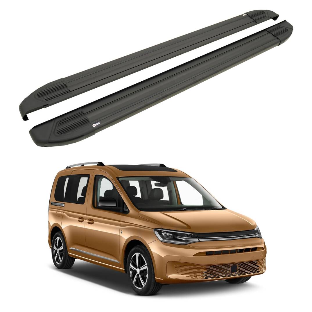TURTLE Fits Volkswagen Caddy 2020-2025 / Swb Side Step Brillant Black - 1