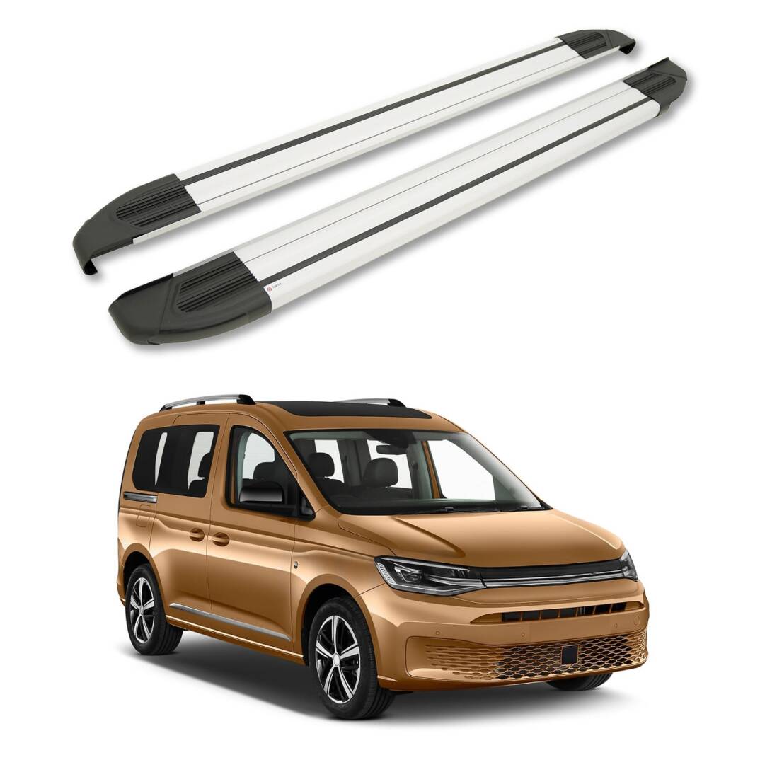 TURTLE Fits Volkswagen Caddy 2020-2025 / Swb Side Step Brillant Silver - 1