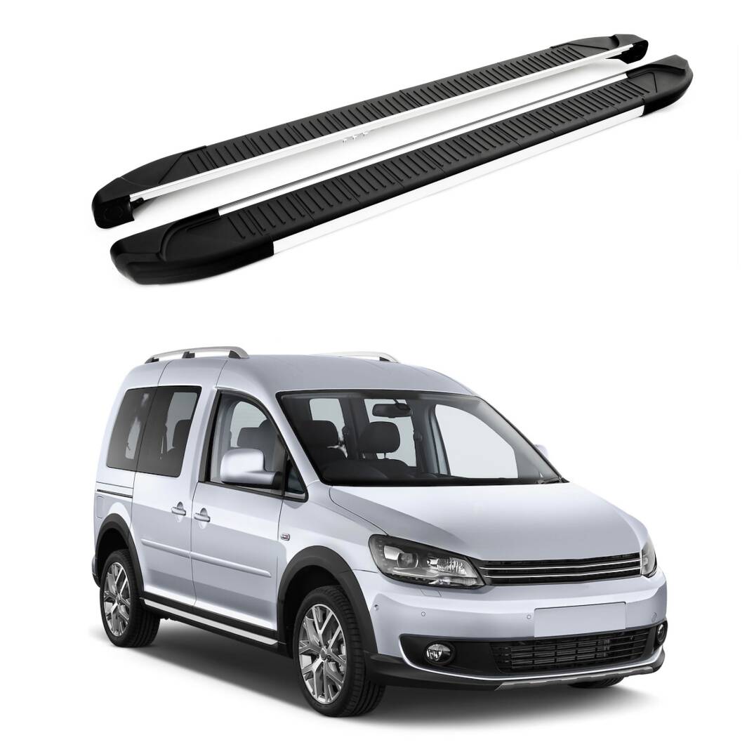 TURTLE Fits Volkswagen Caddy (2K) 2003-2019 / Lwb Side Step Another Silver - 1