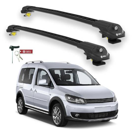 TURTLE Fits Volkswagen Caddy (2K) 2003-2019 Roof Rack Air1 Black