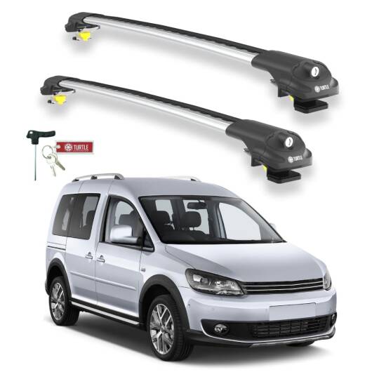 TURTLE Fits Volkswagen Caddy (2K) 2003-2019 Roof Rack Air1 Silver