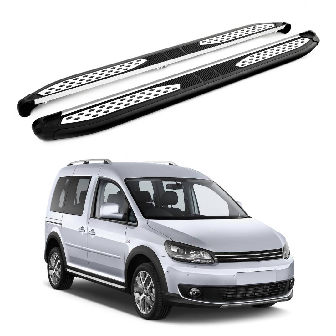 TURTLE Fits Volkswagen Caddy (2K) 2003-2019 / Swb Side Step Plus Black - 1