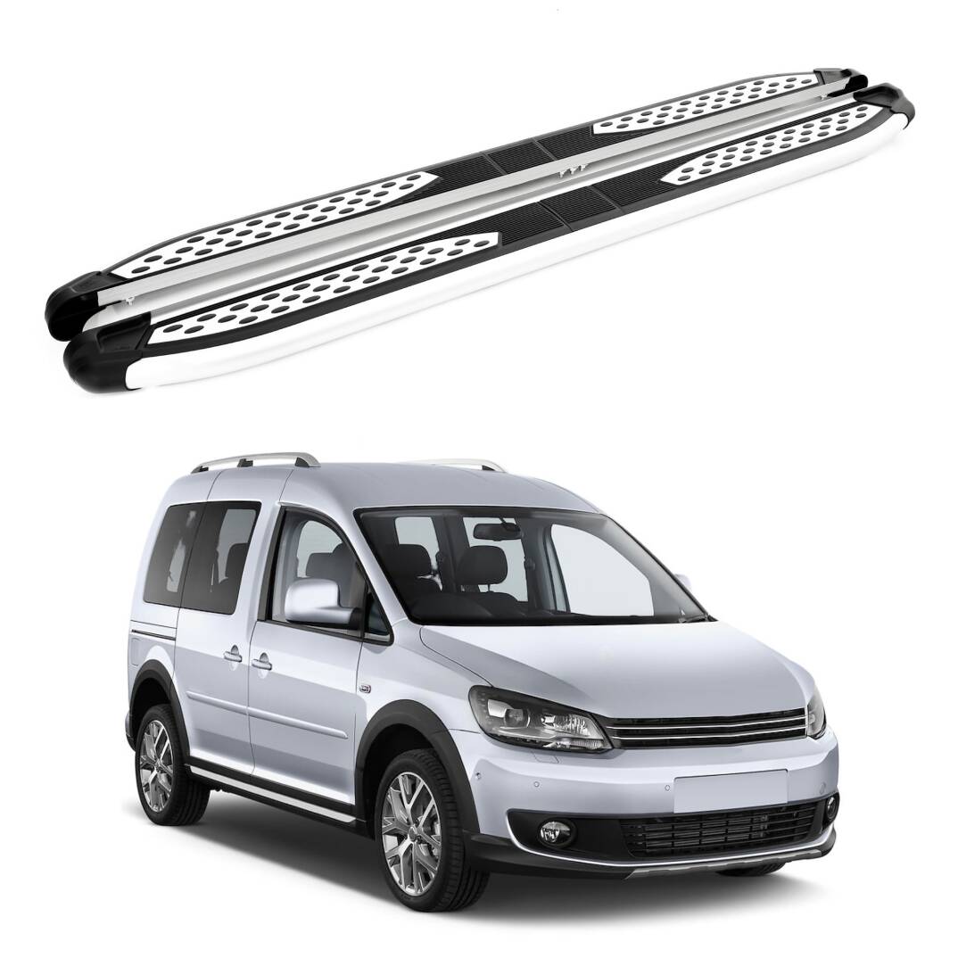 TURTLE Fits Volkswagen Caddy (2K) 2003-2019 / Swb Side Step Plus Silver - 1