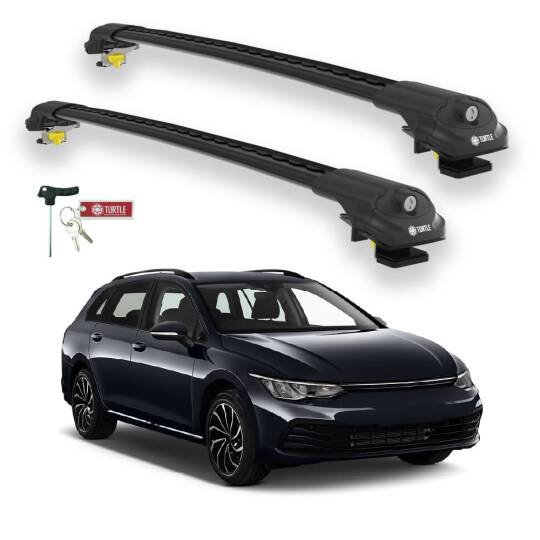 TURTLE Fits Volkswagen Golf Variant (Mk7-5G) 2012-2020 Roof Rack Air1 Black