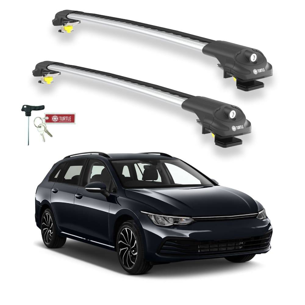 TURTLE Fits Volkswagen Golf Variant (Mk7-5G) 2012-2020 Roof Rack Air1 Silver - 1
