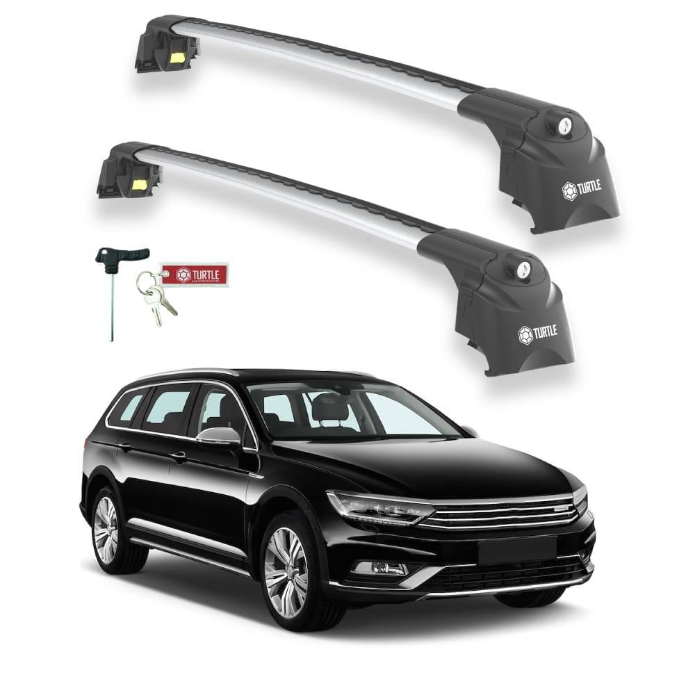 TURTLE Fits Volkswagen Passat Alltrack (B8) 2015-2023 Roof Rack Air2 Silver - 1