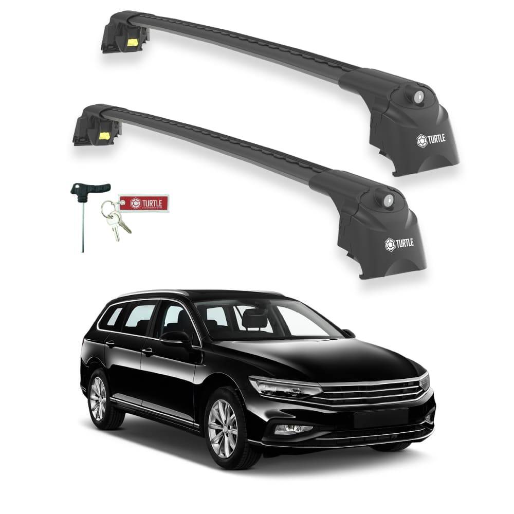 TURTLE Fits Volkswagen Passat Variant (B8) 2015-2023 Roof Rack Air2 Black - 1