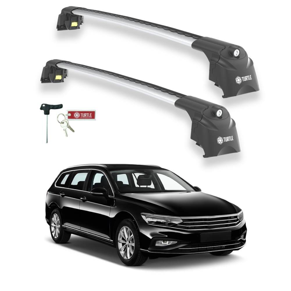 TURTLE Fits Volkswagen Passat Variant (B8) 2015-2023 Roof Rack Air2 Silver - 1