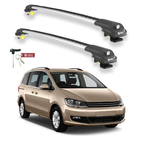 TURTLE Fits Volkswagen Sharkan (7N) 2010-2020 Roof Rack Air1 Silver