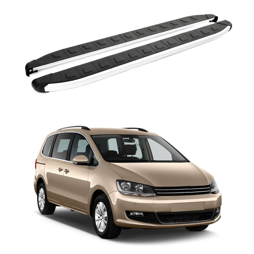 TURTLE Fits Volkswagen Sharkan (7N) 2010-2020 Side Step Alyans Silver - 1