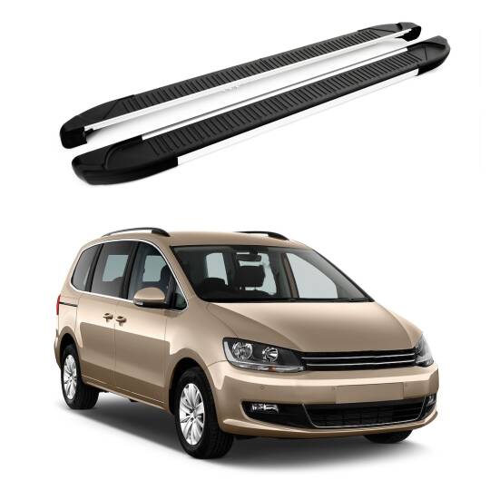 TURTLE Fits Volkswagen Sharkan (7N) 2010-2020 Side Step Another Silver