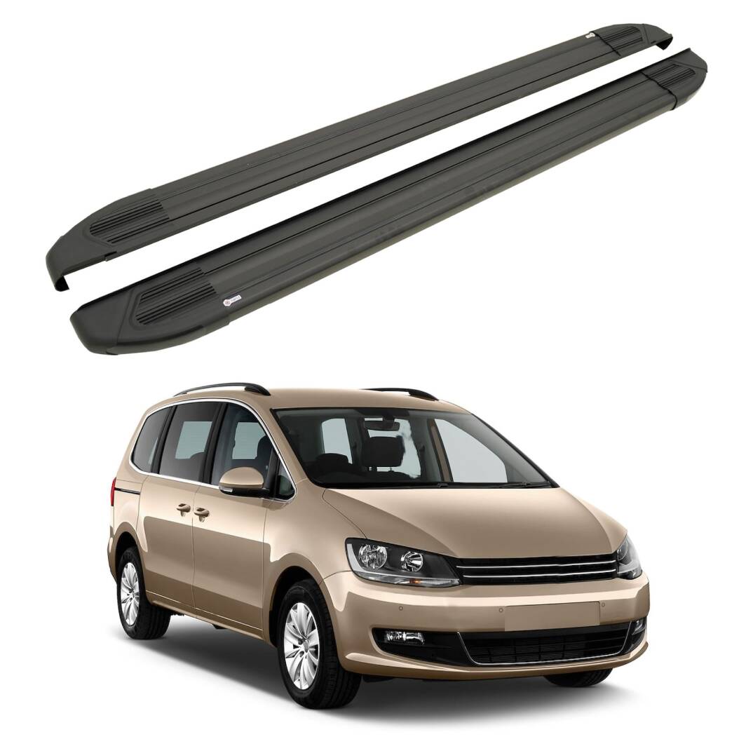TURTLE Fits Volkswagen Sharkan (7N) 2010-2020 Side Step Brillant Black - 1