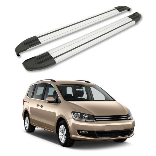 TURTLE Fits Volkswagen Sharkan (7N) 2010-2020 Side Step Brillant Silver