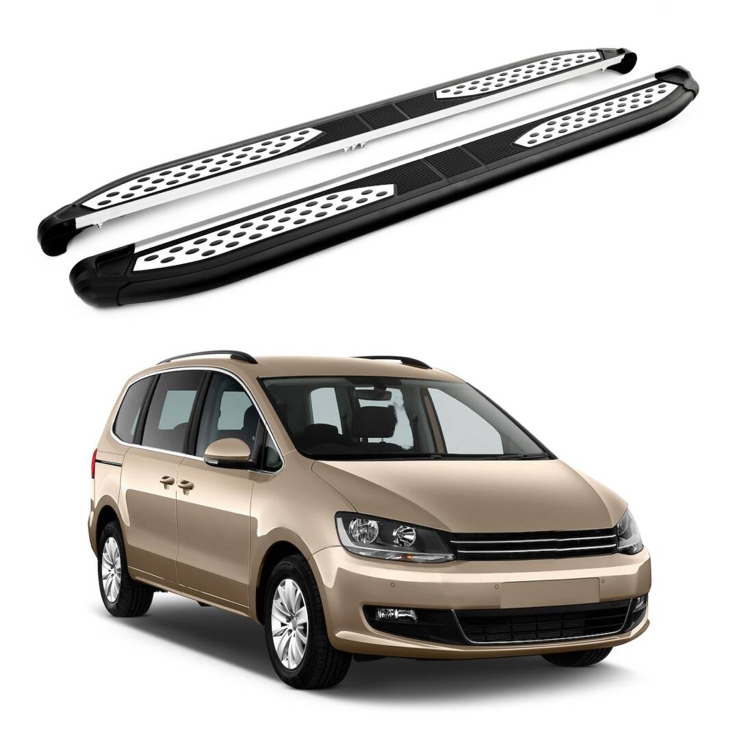 TURTLE Fits Volkswagen Sharkan (7N) 2010-2020 Side Step Plus Black - 1