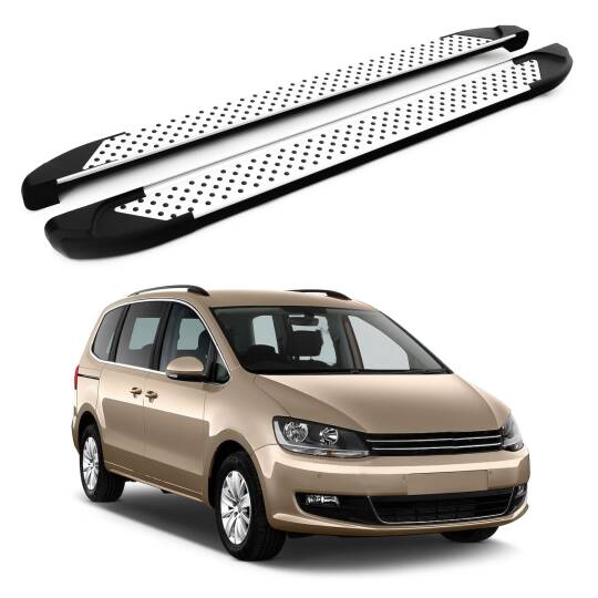 TURTLE Fits Volkswagen Sharkan (7N) 2010-2020 Side Step Sapphire V1 Silver