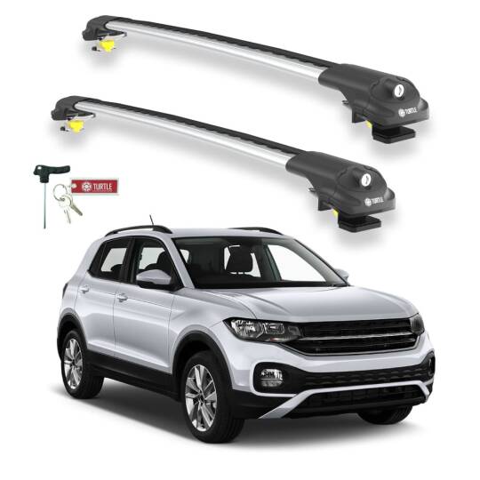 TURTLE Fits Volkswagen T-Cross (C11) 2019-2025 Roof Rack Air1 Silver
