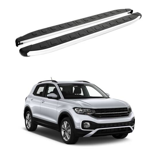 TURTLE Fits Volkswagen T-Cross (C11) 2019-2025 Side Step Alyans Silver