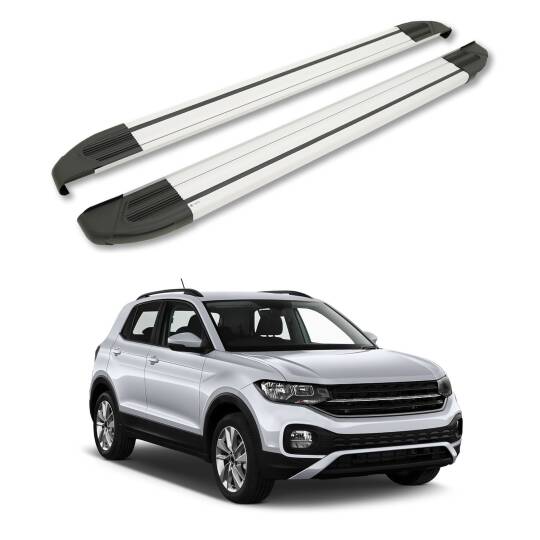 TURTLE Fits Volkswagen T-Cross (C11) 2019-2025 Side Step Brillant Silver
