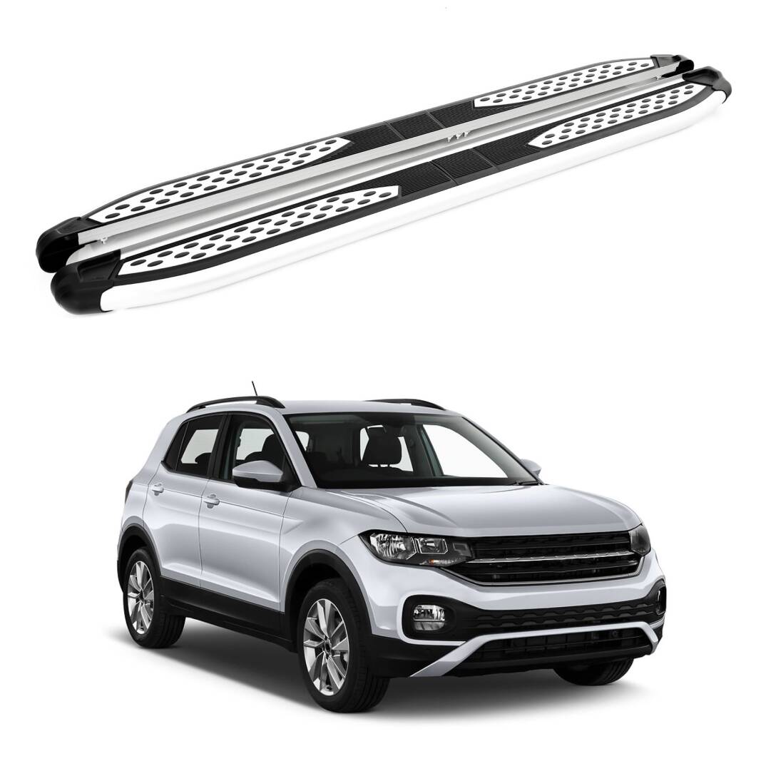 TURTLE Fits Volkswagen T-Cross (C11) 2019-2025 Side Step Plus Silver - 1