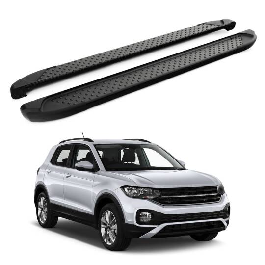 TURTLE Fits Volkswagen T-Cross (C11) 2019-2025 Side Step Sapphire V1 Black