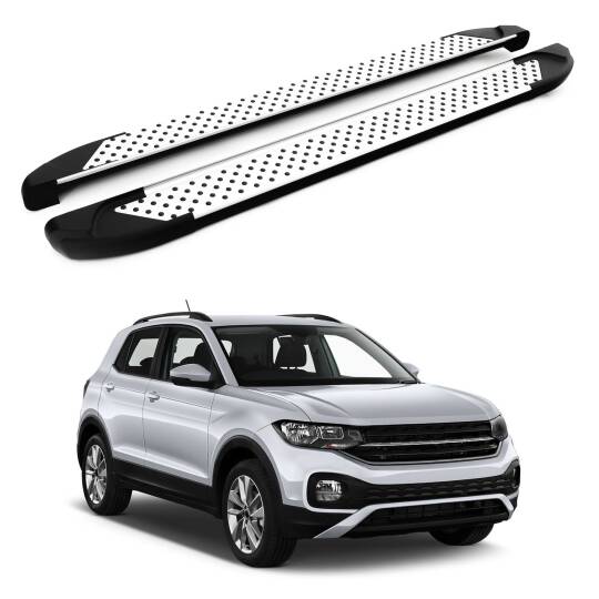TURTLE Fits Volkswagen T-Cross (C11) 2019-2025 Side Step Sapphire V1 Silver