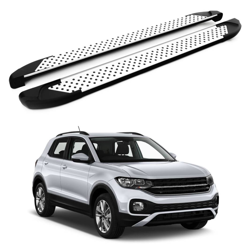 TURTLE Fits Volkswagen T-Cross (C11) 2019-2025 Side Step Sapphire V1 Silver - 1