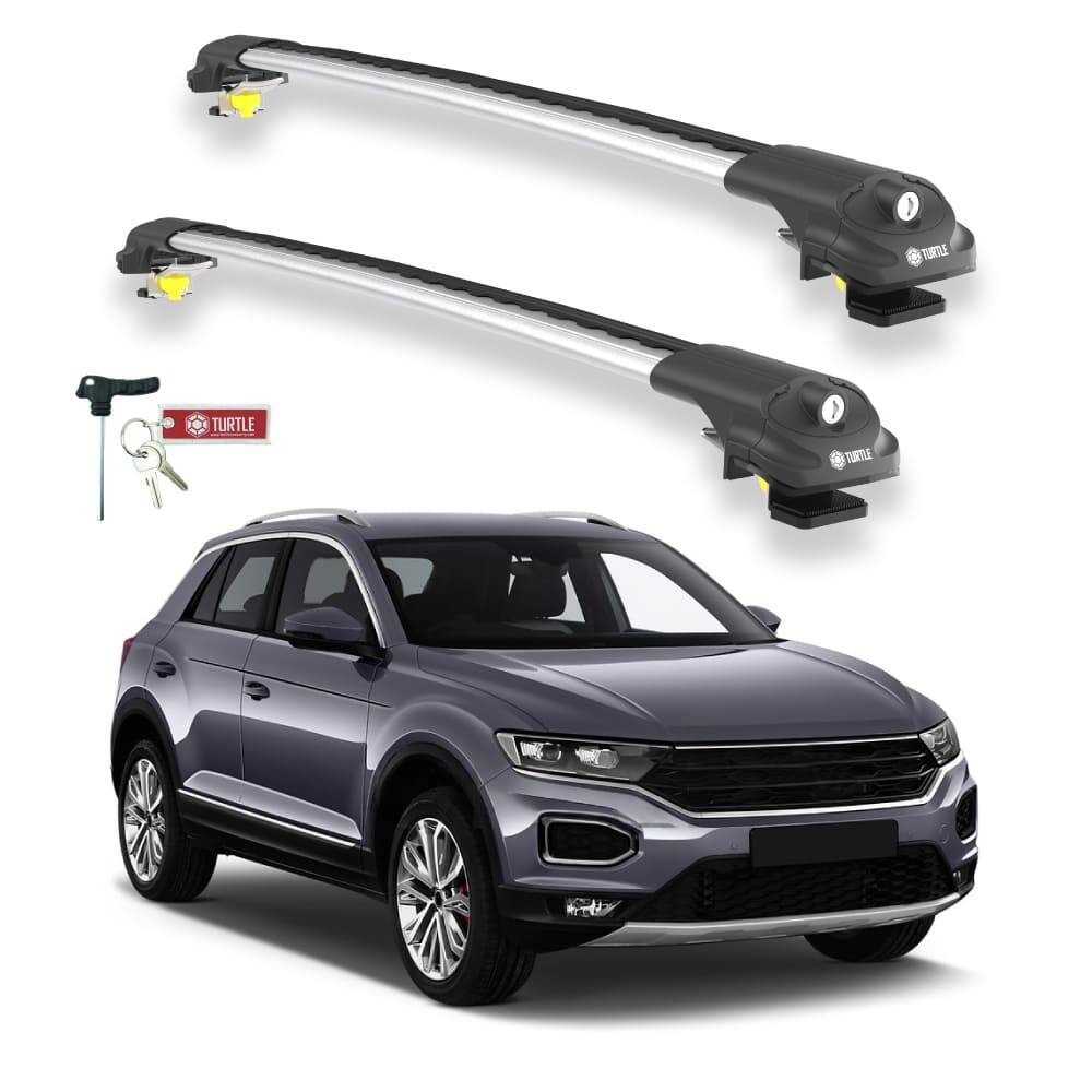 TURTLE Fits Volkswagen T-Roc 2017-2025 Roof Rack Air1 Silver - 1