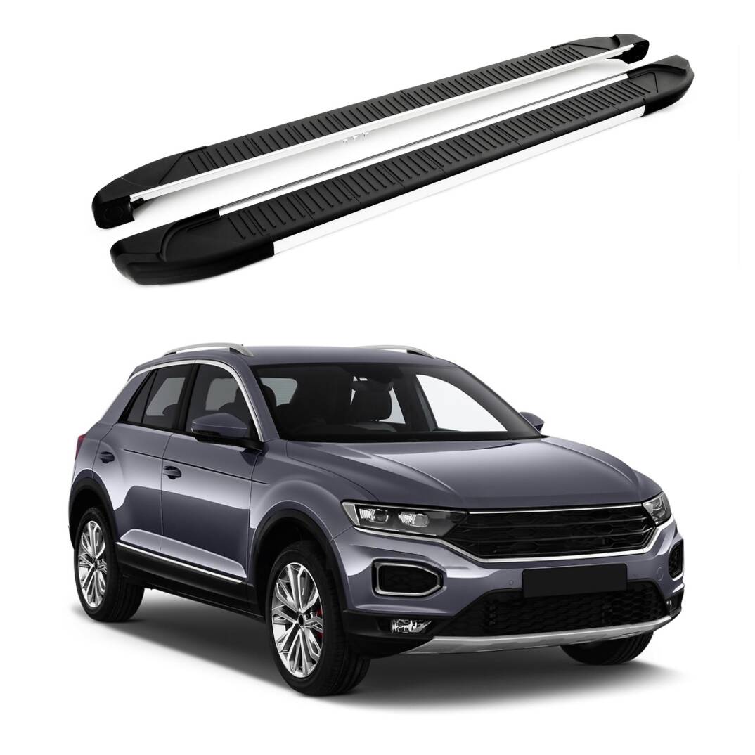 TURTLE Fits Volkswagen T-Roc 2017-2025 Side Step Another Silver - 1