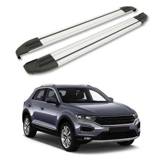 TURTLE Fits Volkswagen T-Roc 2017-2025 Side Step Brillant Silver