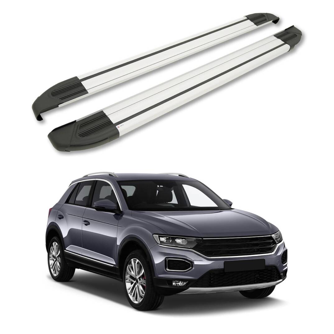 TURTLE Fits Volkswagen T-Roc 2017-2025 Side Step Brillant Silver - 1