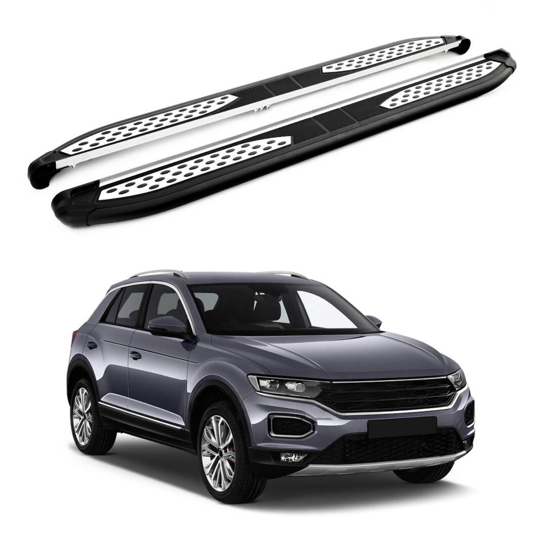 TURTLE Fits Volkswagen T-Roc 2017-2025 Side Step Plus Black - 1