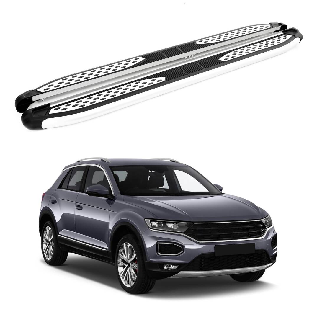 TURTLE Fits Volkswagen T-Roc 2017-2025 Side Step Plus Silver - 1