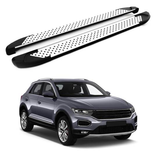 TURTLE Fits Volkswagen T-Roc 2017-2025 Side Step Sapphire V1 Silver