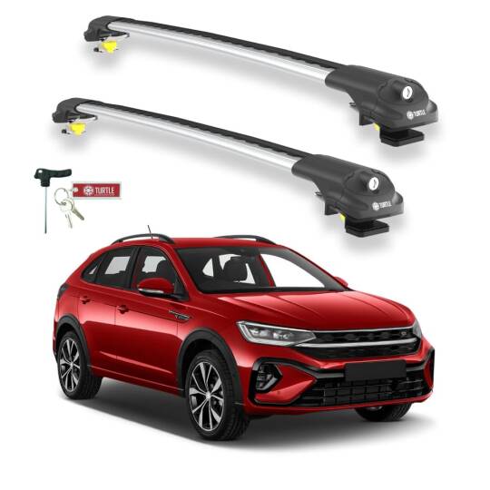 TURTLE Fits Volkswagen Taigo 2021-2025 Roof Rack Air1 Silver