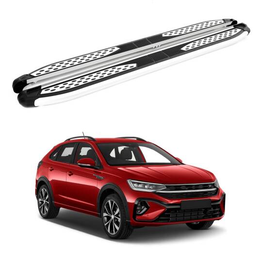 TURTLE Fits Volkswagen Taigo 2021-2025 Side Step Plus Silver