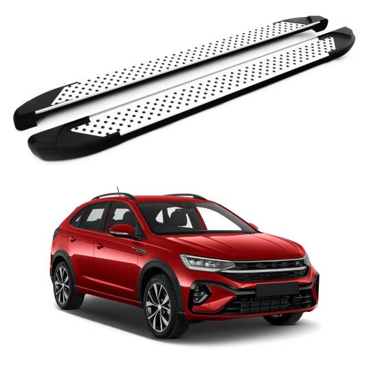 TURTLE Fits Volkswagen Taigo 2021-2025 Side Step Sapphire V1 Silver
