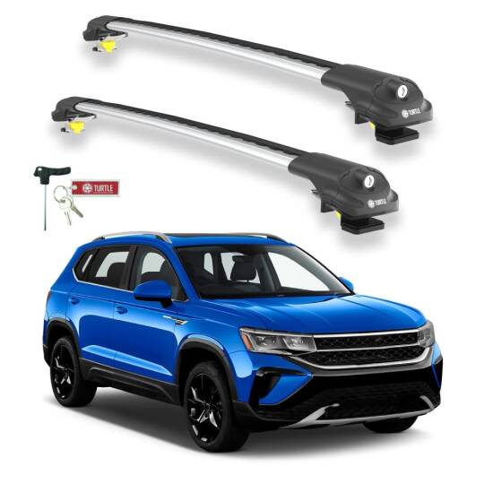 TURTLE Fits Volkswagen Taos 2021-2025 Roof Rack Air1 Silver