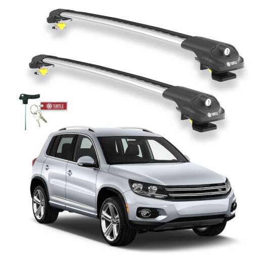 TURTLE Fits Volkswagen Tiguan (5N) 2007-2016 Roof Rack Air1 Silver